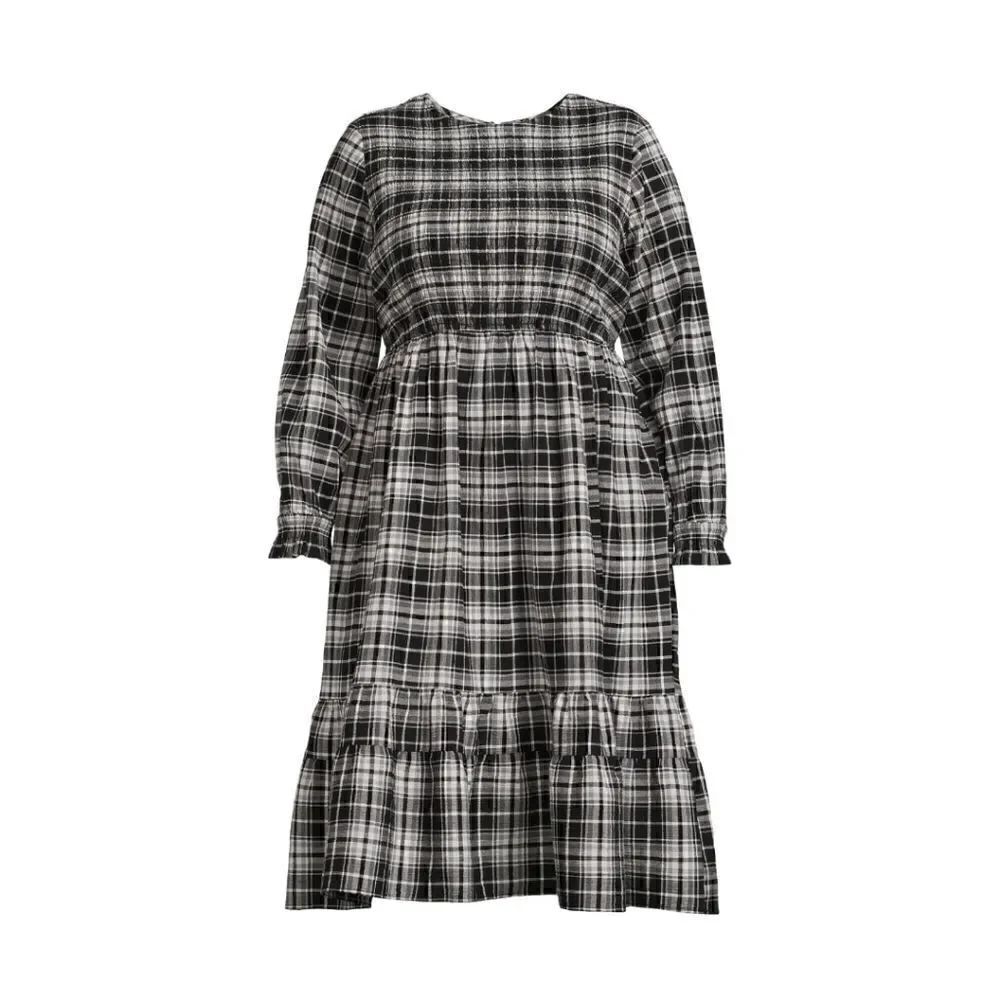 Nwt Terra & Sky Women's Plus Size Tiered Peasant Midi Dress, Cotton 100%